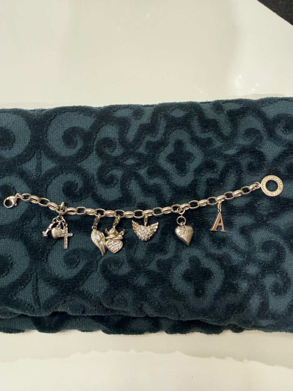 Thomas Sabo Sterling Silver Charm Bracelet with Heart, Wing & Initial A Charms